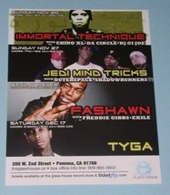 Immortal Technique Concert Promo Card Vintage 2011 Glasshouse Pomona - $19.99