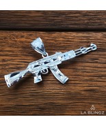 Solid Sterling Silver AK-47 Rifle Gun DC Pendant - $69.99