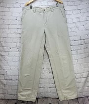 Columbia Sportswear Pants Mens Sz 36 Off-White Flat Front Cotton Trousers - $19.79