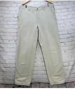 Columbia Sportswear Pants Mens Sz 36 Off-White Flat Front Cotton Trousers - £15.56 GBP