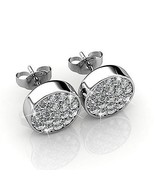 Cate Chloe Earrings For Women 18k White Gold Plated Pave Stud Swarovski ... - $39.73 CAD