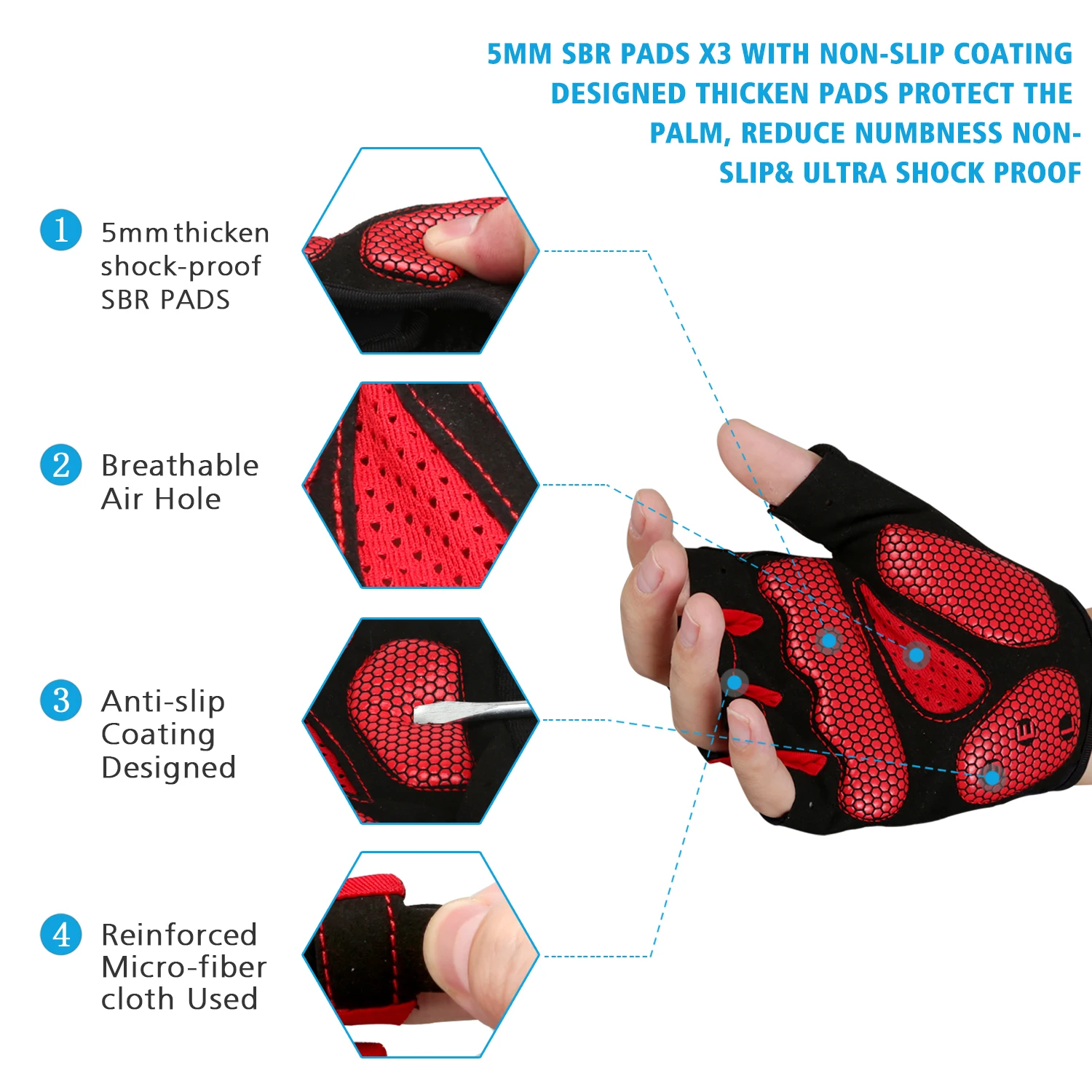 Play Mens Cycling Gloves,Half Finger Biking Glove DH Road Bicycle Gloves Gel Pad - £15.69 GBP