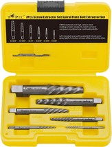 Topec Spiral Screw Extractor Set, Stripped Screw Removal Tool for, 7 Pieces - £7.08 GBP