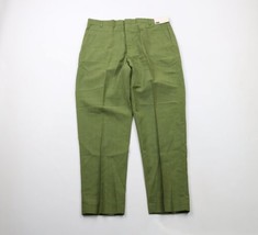 NOS Vintage 70s Mens Size 34x28 Woven Chino Pants Trousers Avocado Green USA - £77.83 GBP
