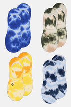Sun + Stone 4-Pk Men&#39;s No Show Tie Dye Socks, Orng Clrblk, Shoe 7-12/ Sock 10-13 - £10.34 GBP