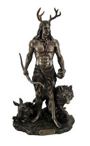 Herne the Spirit Hunter of Windsor Forest Standing With Deer and Wolf - £77.66 GBP