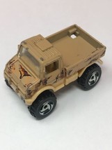 1990 HOT WHEELS ARMY TRUCK Tan Camo Desert Truck Lifted Open Back EUC - $10.84