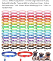 84 Pieces Colourful Nylon Adjustable Kitten Puppy Cat Collar Cute Bell P... - £18.52 GBP