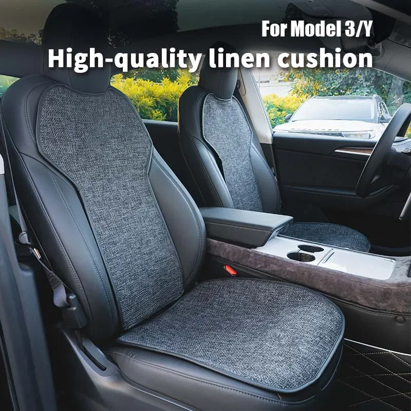 car seat cushion For tesla model 3 2018-2022 2023/Model Y Linen cotton seat - £20.26 GBP+