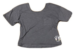 Victoria’s Secret Angel V-back Pocket Tee T-shirt Charcoal gray Size Lar... - $15.64