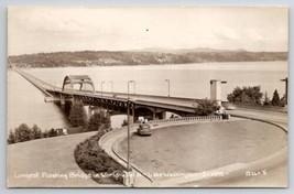 Lake Washington Seattle Longest Floating Bridge In World RPPC Postcard A37 - £11.70 GBP