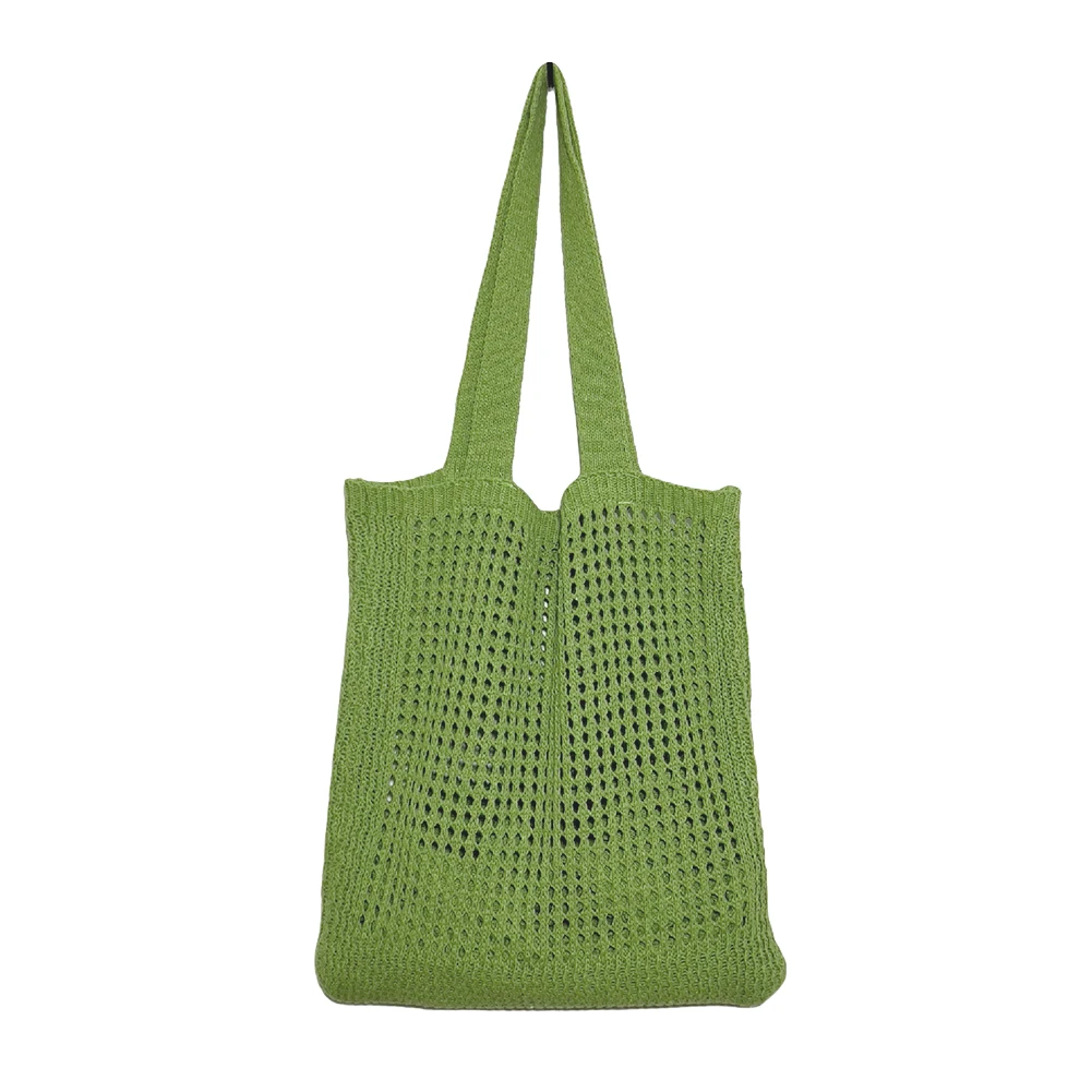 Gs fruit vegetable bag women shopping shoulder bags hollow out knitted totes bags large thumb200