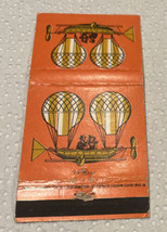 Ohio Match Co Yellow &amp; Orange Hot Air Balloons Matchbook Cover - $5.89