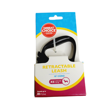 Grreat Choice Black Retractable Dog Leash 10 ft Cord Size X-Small to 18 lbs - £11.85 GBP