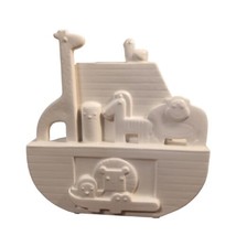 Hallmark Noah&#39;s Ark Piggy Bank Nursery Baby Room White Ceramic 8.5&quot;tx8&quot;l... - $28.01