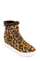 BLONDO Glade Waterproof Sneaker Bootie Hidden Wedge Leopard 8.5  - £39.53 GBP