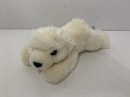 Aurora small plush white soft polar bear lying down stuffed animal beanbag toy - $7.27