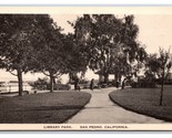 Biblioteca Park San Pedro California Ca Unp Wb Cartolina Z9 - $5.62