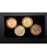 Vtg Set of 4 Florentine Gilt Wooden Coasters Hand Painted Beautiful Desi... - €25,70 EUR