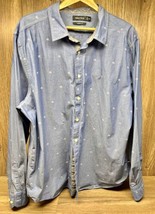 Nautica Men&#39;s Blue Sailboats Button Up Shirt Long Sleeve Size XXL - £14.00 GBP