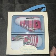  New RALPH LAUREN Layette Preppy Madras Plaid Baby Booties in Pink  Size 3 - £20.75 GBP