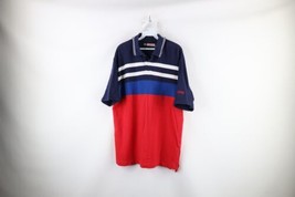 Vintage 90s Dockers Sport Mens Large Faded Spell Out Striped Polo Shirt Cotton - £31.24 GBP