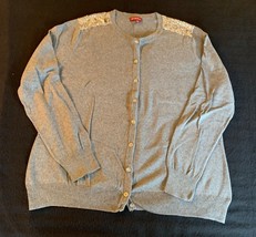 Merona Womens Size XXLarge Grey Cardigan With Sequin Shoulders - $13.28