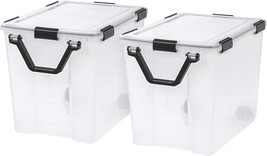 Iris Usa 103 Qt Storage Box With Gasket Seal Lid, 2 Pack -, Clear/Black - £85.27 GBP