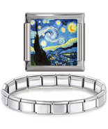 Starter Bracelet &amp; Starry Night Italian Charm - Vintage 1990s 2000s Styl... - $14.77 CAD
