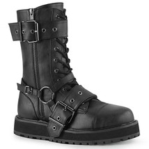 DEMONIA VAL220/BVL Mens Unisex  Platform Goth Combat Punk Mid-Calf Black Boots - £95.06 GBP
