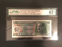 Guatemala 1 Quatezal Banknote World Paper Money UNC PMG EPQ 67 Superb Ge... - $49.50