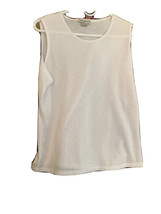 Notations Womens White Sleeveless Tank Blouse Size Large **some Small Pulls - £9.43 GBP