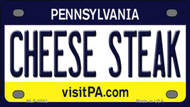 Cheese Steak Pennsylvania Novelty Mini Metal License Plate Tag - $14.95