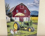 John Deere By Neal Anderson Art Paint Metal/ Tin Sign Barn Tractor Dog U... - $12.86