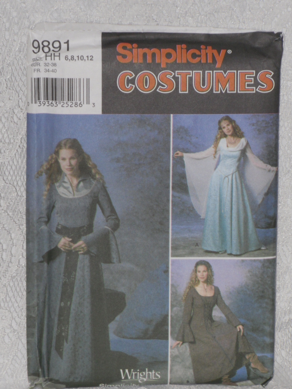 Simplicity Pattern 9891 Medieval Maiden Costumes Sizes 6 8 10 12 Uncut Vintage - £7.81 GBP