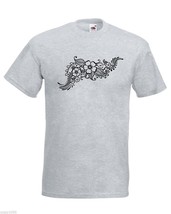 Mens T-Shirt Henna Pattern Flowers, Ethical Symbol tShirt, Tattoo Shirt Indian - £18.48 GBP