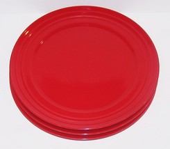 Wonderful Set Of 3 Rachael Ray Red Double Ridge 11&quot; Dinner Plates - £22.97 GBP