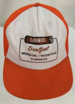 Vtg 80&#39;s Longwood Dualfuel Wood/Oil/Gas Furnaces Orange Trucker Mesh Hat... - £9.94 GBP