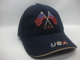 USA American Flag Hat Blue Hook Loop Baseball Cap - £15.94 GBP