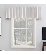 Window curtain valance pearl off white beaded 50&quot;W x 17&quot;L back tab - £15.58 GBP