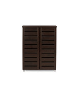 Margaret 2-Door Dark Brown Wooden Entryway Shoes Storage Cabinet - $7,070.26 MXN