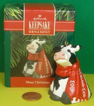 Hallmark Keepsake Ornaments &quot;Mooy Christmas&quot; Christmas Cow   1990 - $12.95