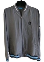 AT&amp;T Employee Uniform Pullover Full Zip Side Pocket Jacket Large Grey Blue Coat - £35.02 GBP