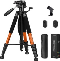 Tripod Camera Tripods, 74&quot; Tripod For Camera Cell Phone Video, Max Load 15 Lb - £37.91 GBP