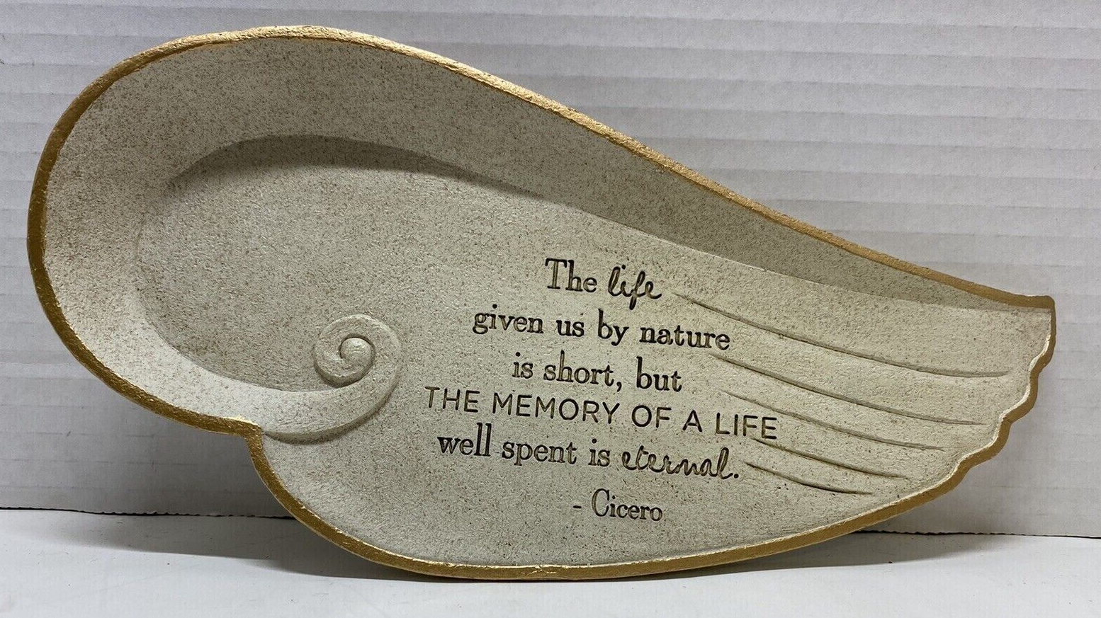 Giftcraft Wing Candle Plate With Cicero Quote - $11.95