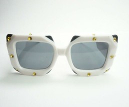 Exaggerated Geometric oversized Sunglasses white costume large frame thick - £15.34 GBP