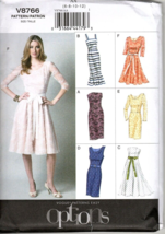 Vogue V8766 Misses 6 to 12 Petite Option Dresses Uncut Sewing Pattern - £16.32 GBP