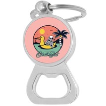 Chill Out Bottle Opener Keychain - Metal Beer Bar Tool Key Ring - $10.77