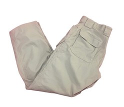 Mens Duluth Trading Pants Work Cargo Tan Beige Nylon Relaxed Fit Size 36x30 - $24.29