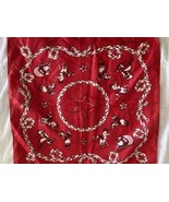 VTG Cowboy Bandana Elephant Trunk Up Red Fast Color  Handkerchief USA St... - $749.56 MXN